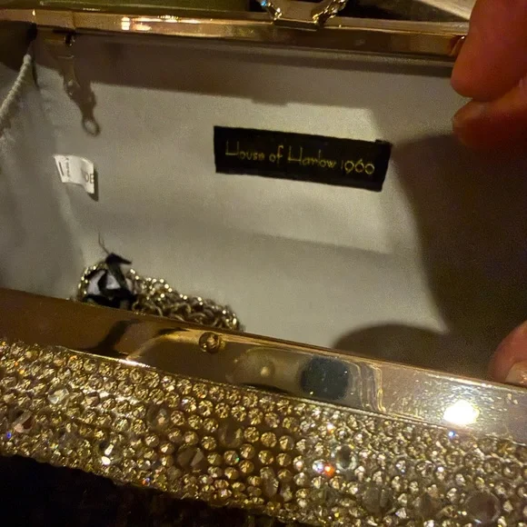 House of Harlow 1960  Silver Crystal Clutch! - Picture 8 of 13